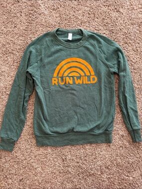 Run Wild Forest Green Graphic Crewneck Sweatshirt